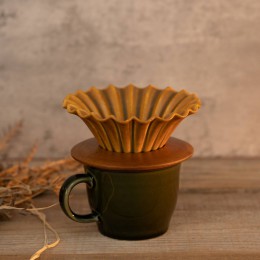 咖啡杯滴漏套裝(花園綠杯,咖啡棕濾杯)